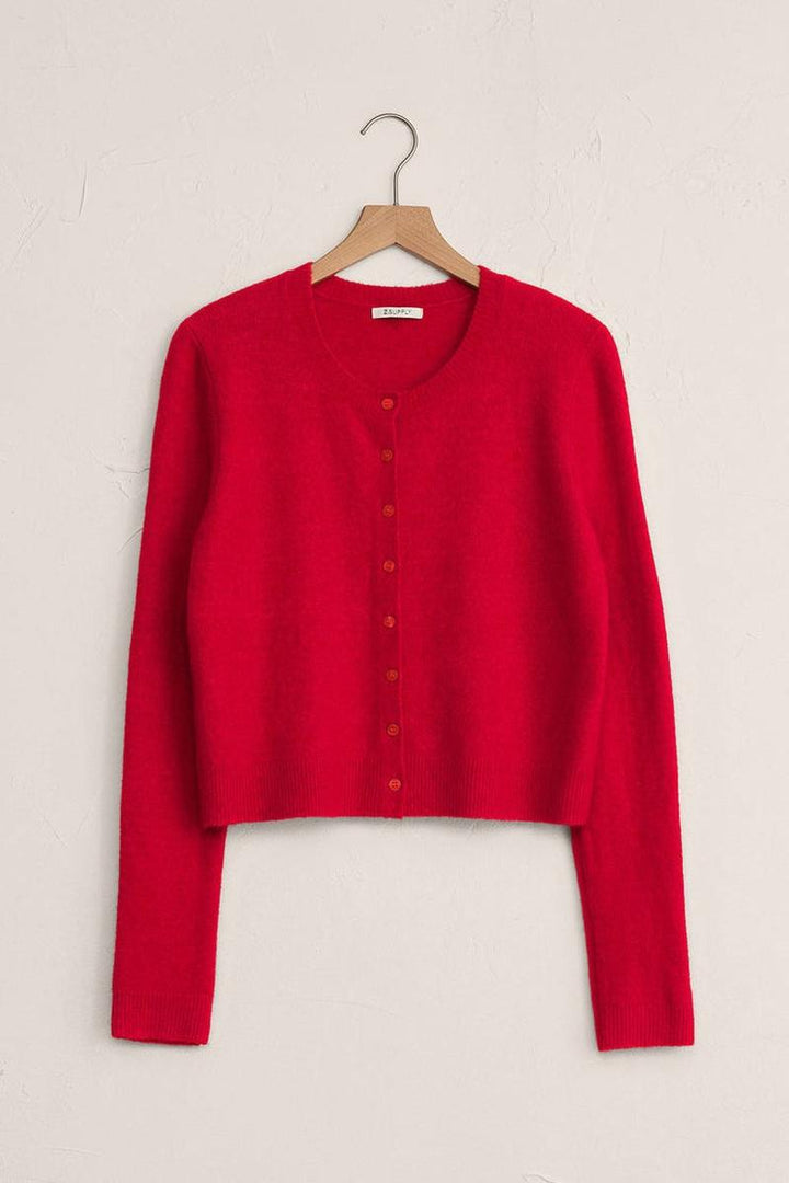 Z Supply - Medina Cozy Cardigan in Festive Red