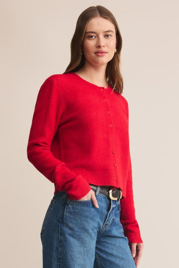 Z Supply - Medina Cozy Cardigan in Festive Red