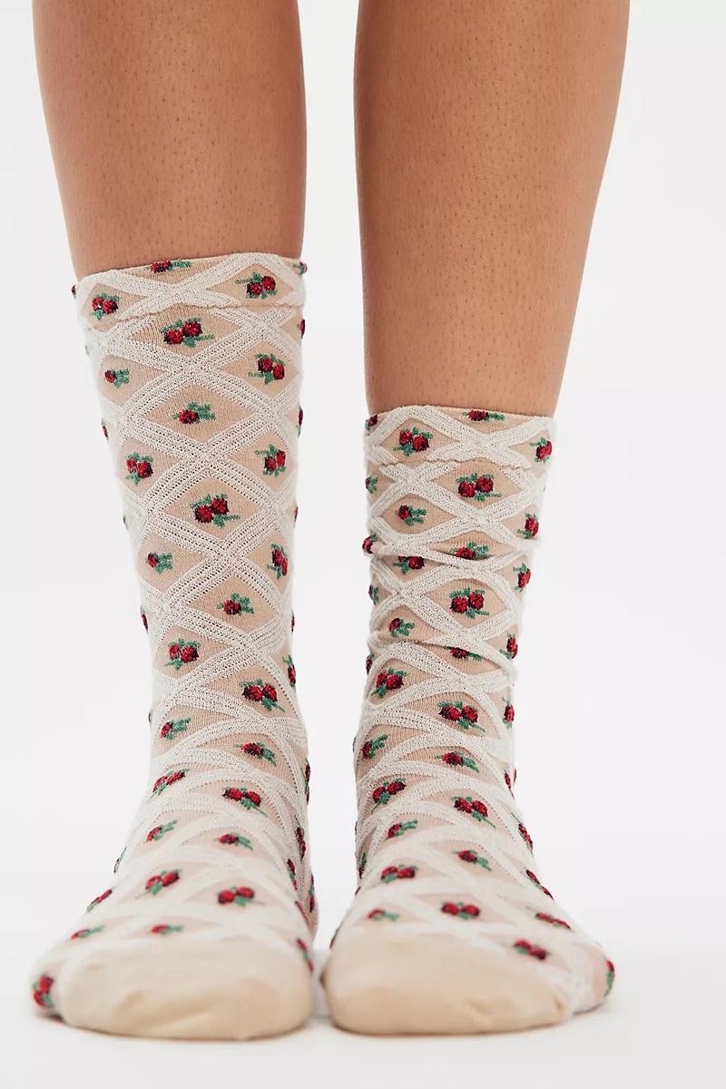 Free People - Floral Jacquard Trouser Socks