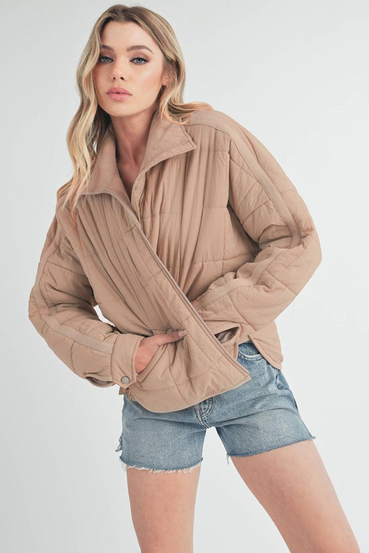 AEMI+CO - Bebe Puffer Jacket in Mauve Swoon