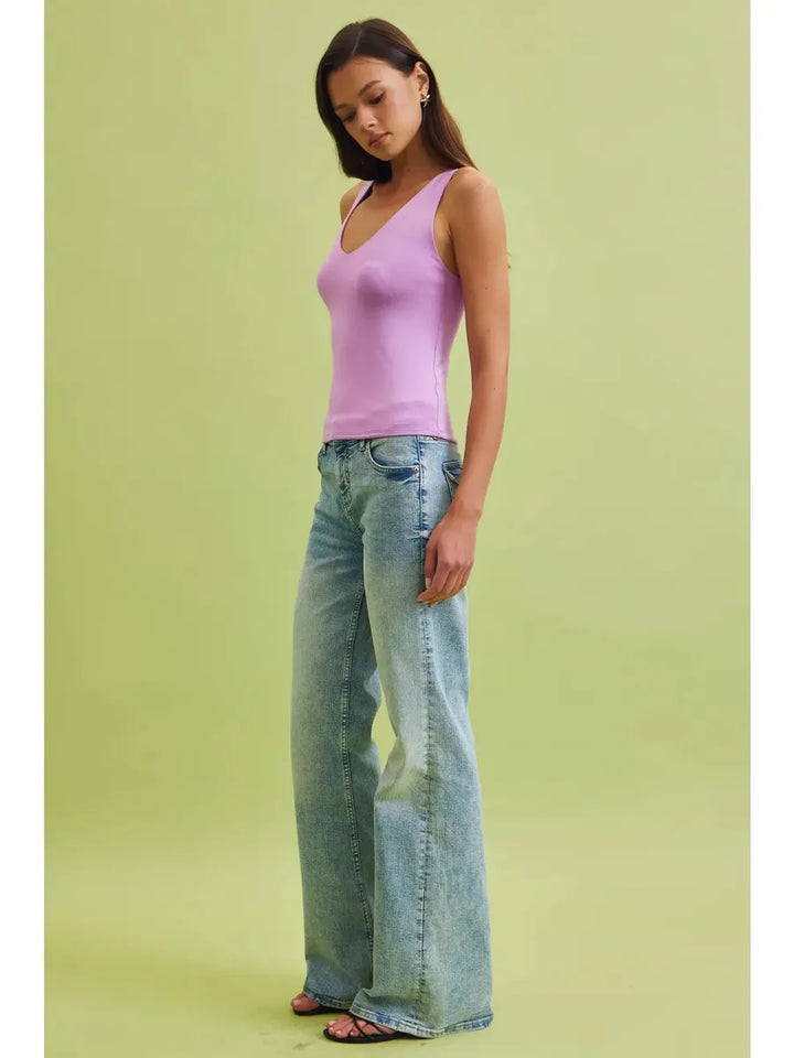 Be Cool - Basic Full Length V-Neck Tank