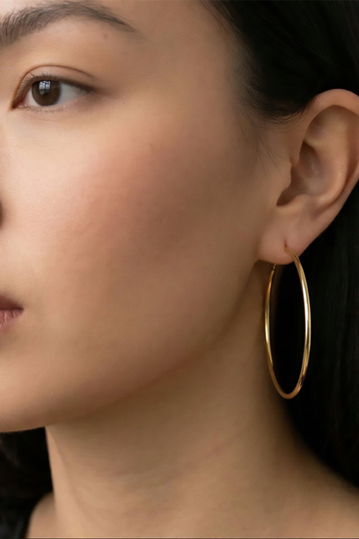 GoldFi - 18k Gold Filled Hollowed Endless Continuous Hoop Earrings