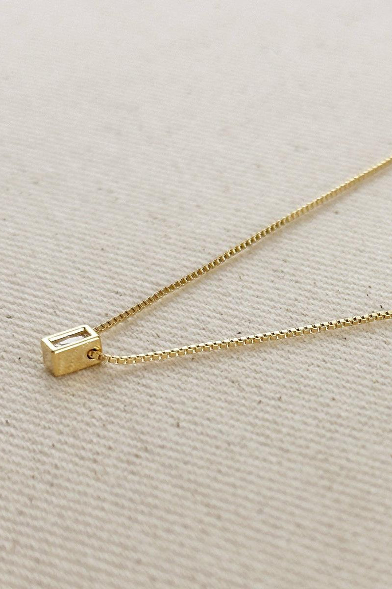 GoldFi - 18k Gold Filled Mini CZ Baguette Necklace
