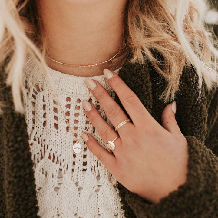 Mauve Jewelry Co. - Annie Gold Filled Satellite Necklace: 18"