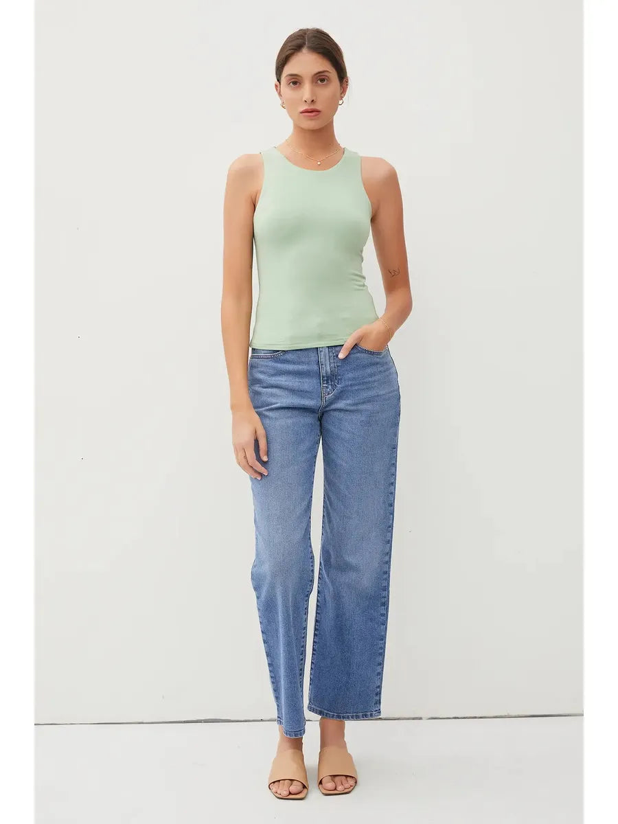 Be Cool - High Round Neck Full Length Basic Tank