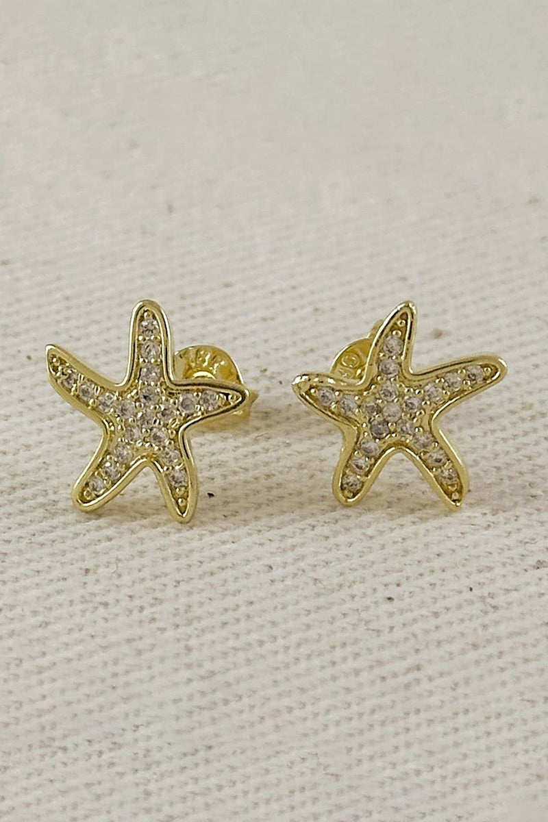 GoldFi - 18k Gold Filled Cubic Zirconium Sea Star Stud Earrings