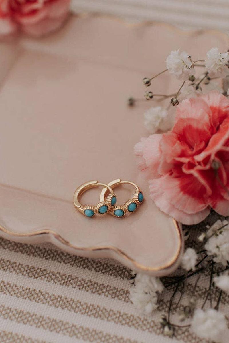 Mauve Jewelry Co. - Lainey Turquoise Hoops
