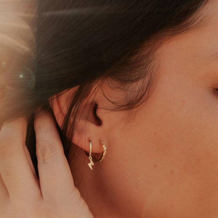 Mauve Jewelry Co. - Lightning Hoops in Gold Vermeil