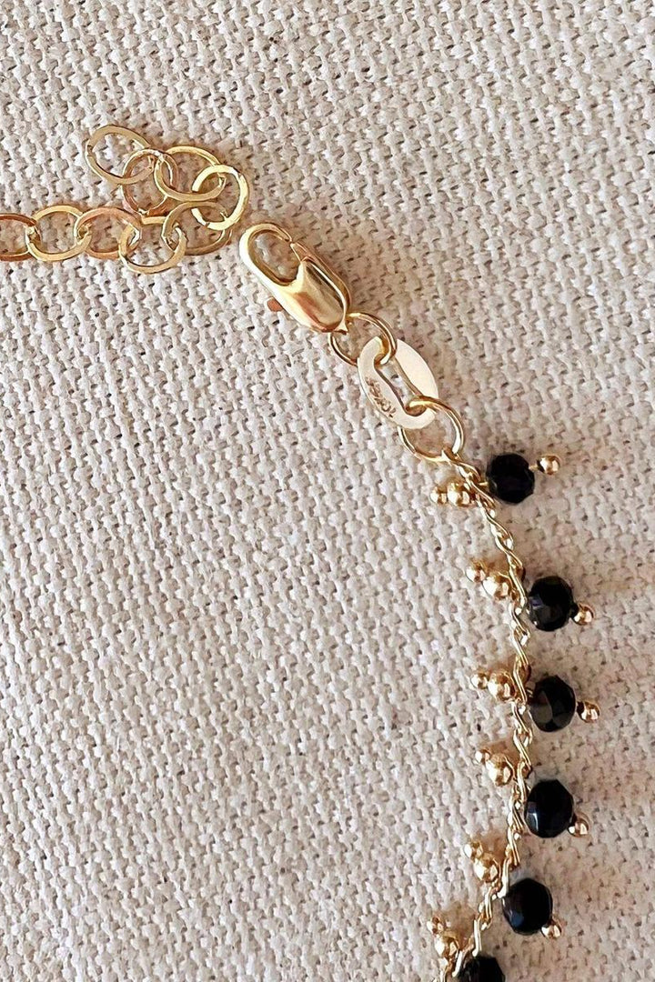 GoldFi - 18k Gold Filled Black Beaded Bracelet
