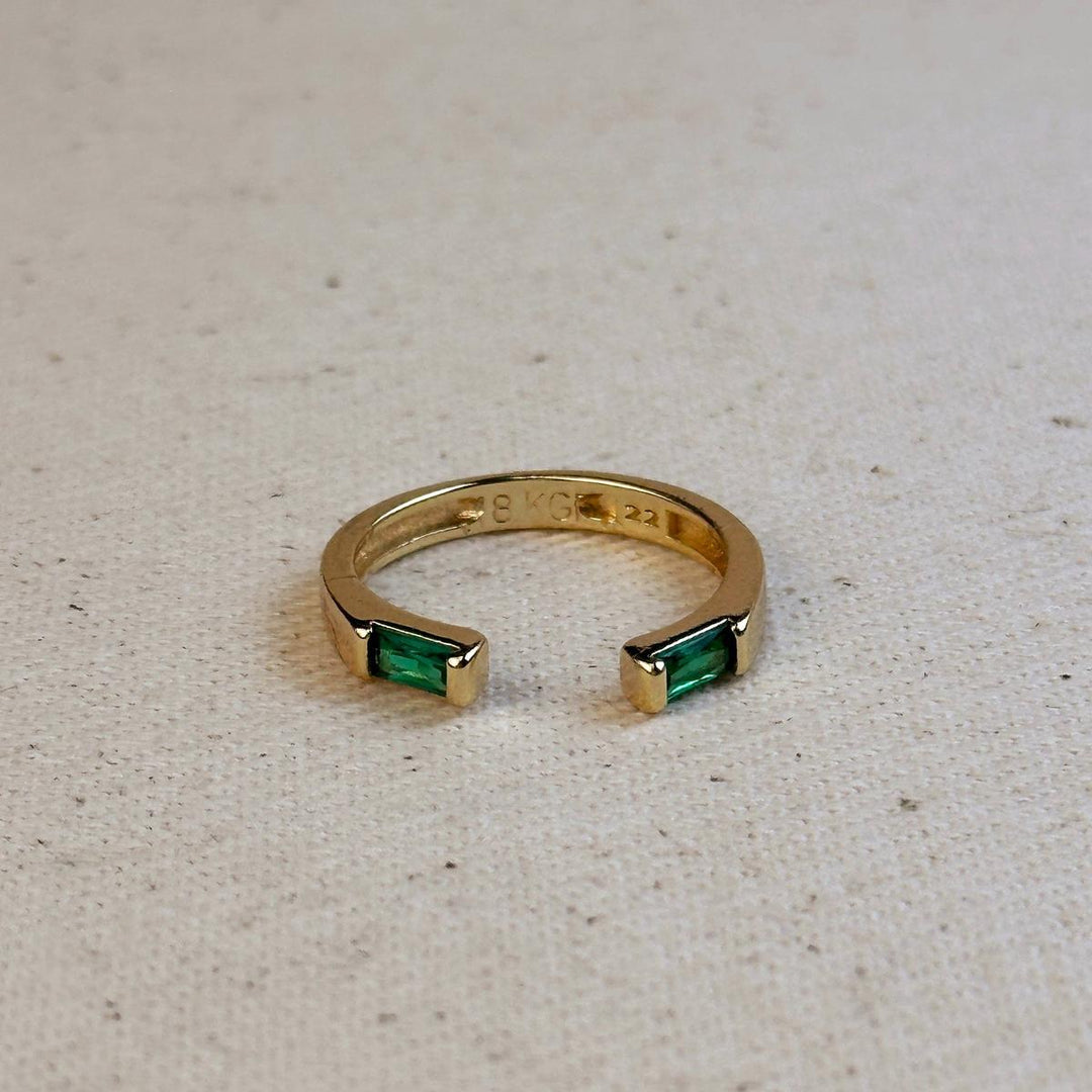 GoldFi - 18k Gold Filled Baguette CZ Band Ring: Clear / Large (9 -10.5 US)
