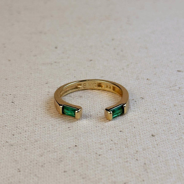 GoldFi - 18k Gold Filled Baguette CZ Band Ring: Clear / Large (9 -10.5 US)