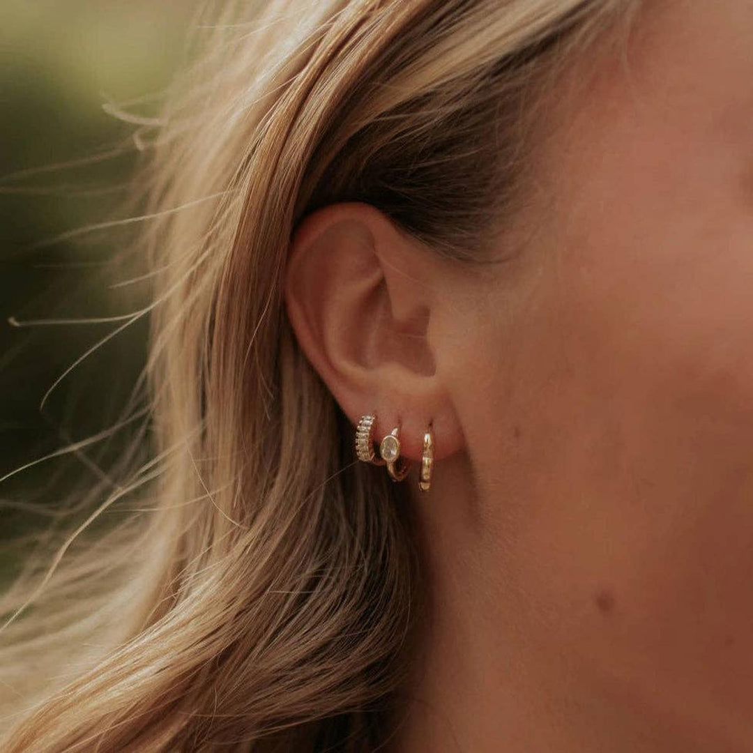 Mauve Jewelry Co. - Aspen Diamond Hoops in Gold Vermeil