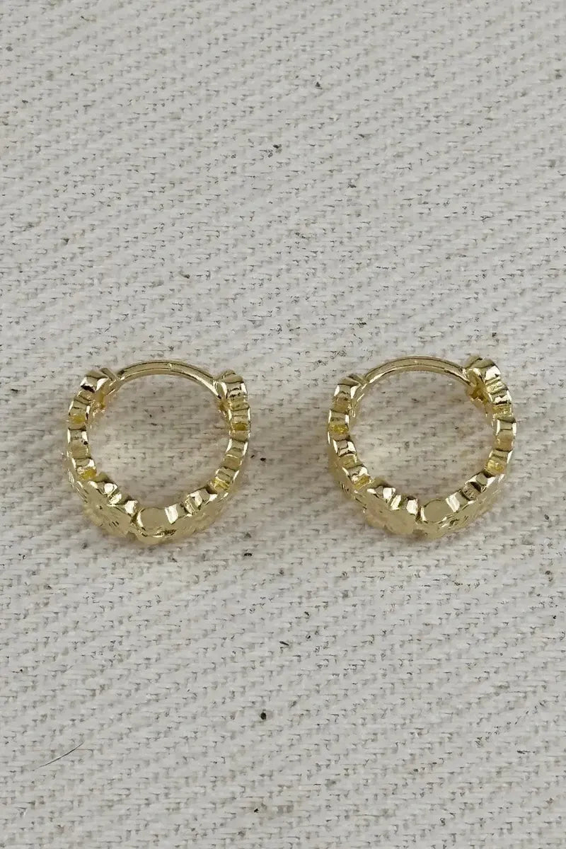 GoldFi - Flower Huggies Hoop Earrings in 18k Gold Filled