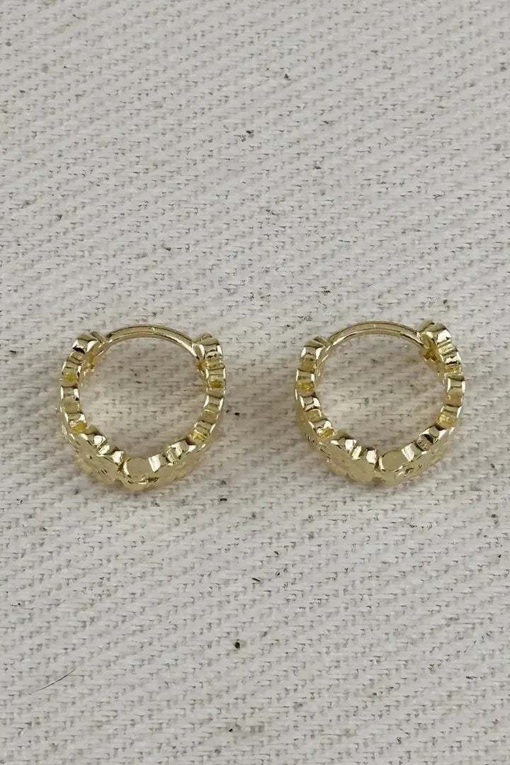 GoldFi - Flower Huggies Hoop Earrings in 18k Gold Filled
