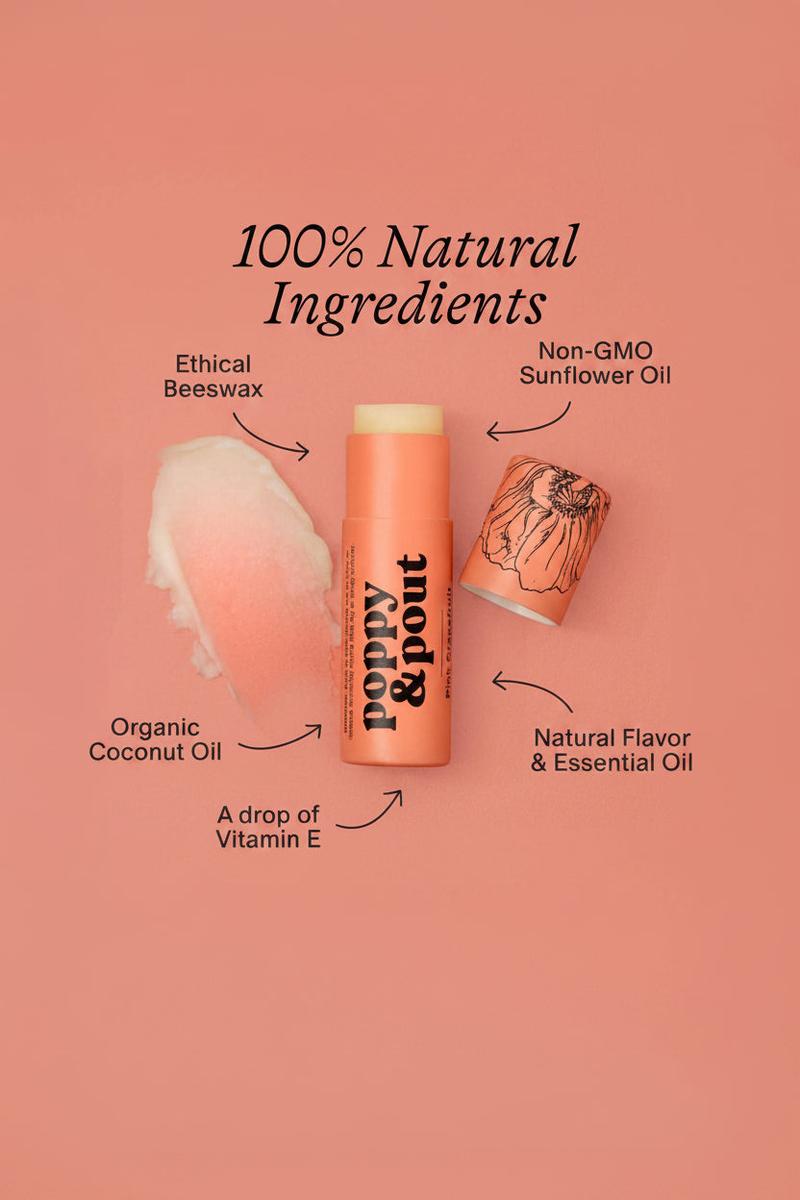 Poppy & Pout - Lip Balm, Pink Grapefruit