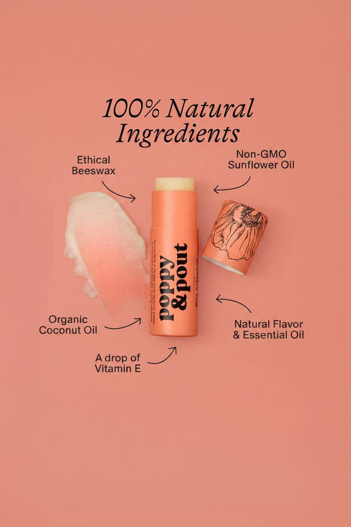 Poppy & Pout - Lip Balm, Pink Grapefruit
