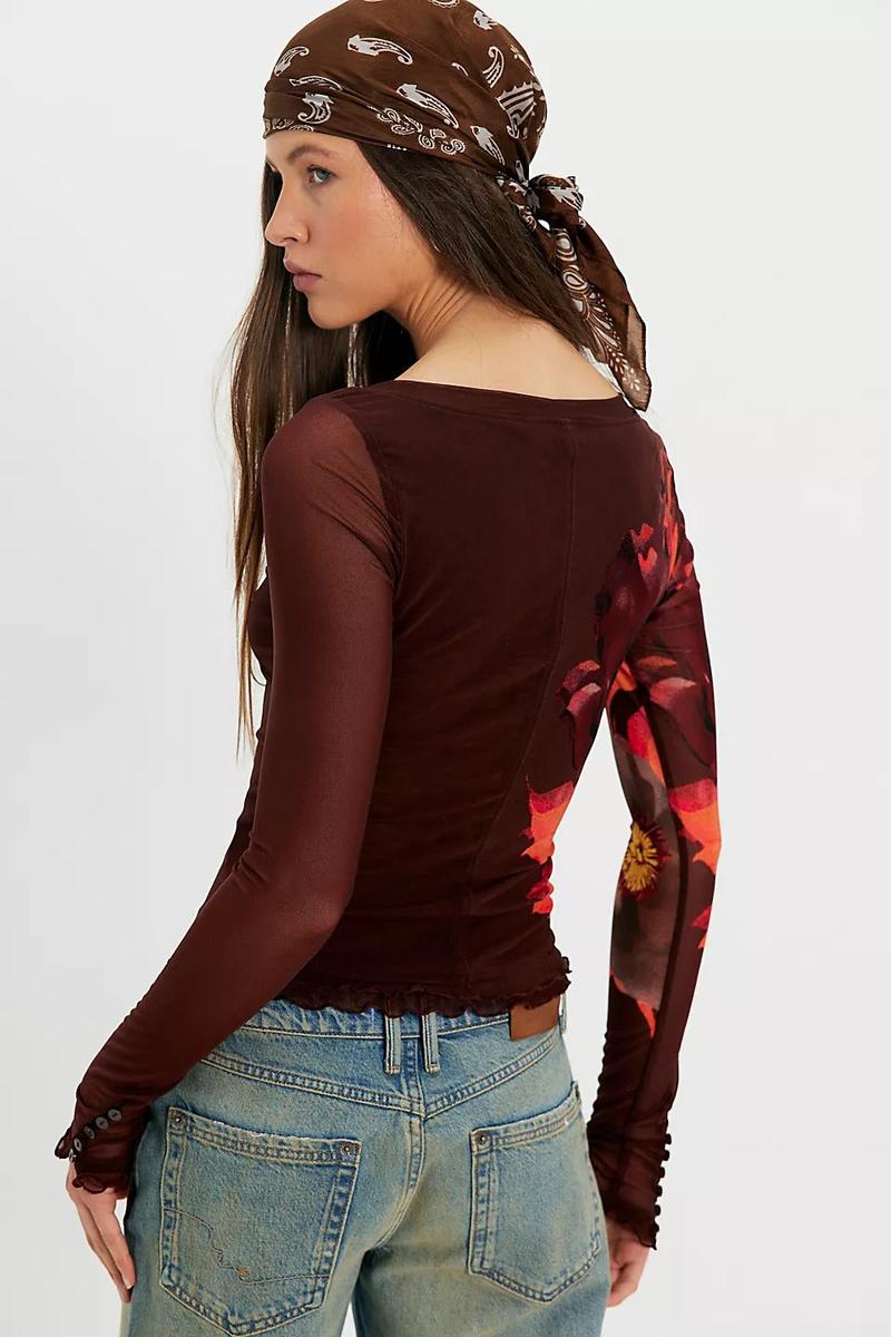 Free People - Lilly Printed Long Sleeve Top