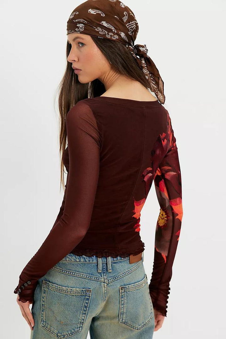 Free People - Lilly Printed Long Sleeve Top