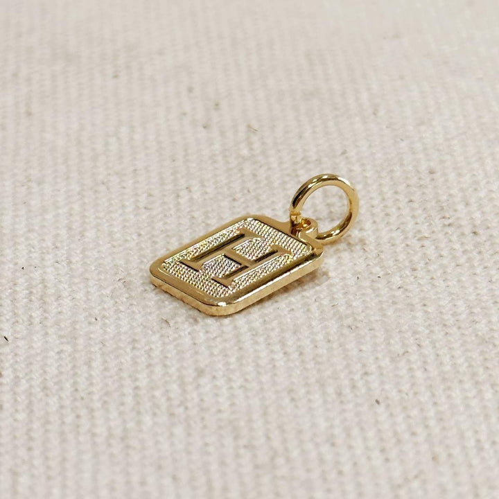 GoldFi - Textured Initial Plate Pendant in Gold Filled