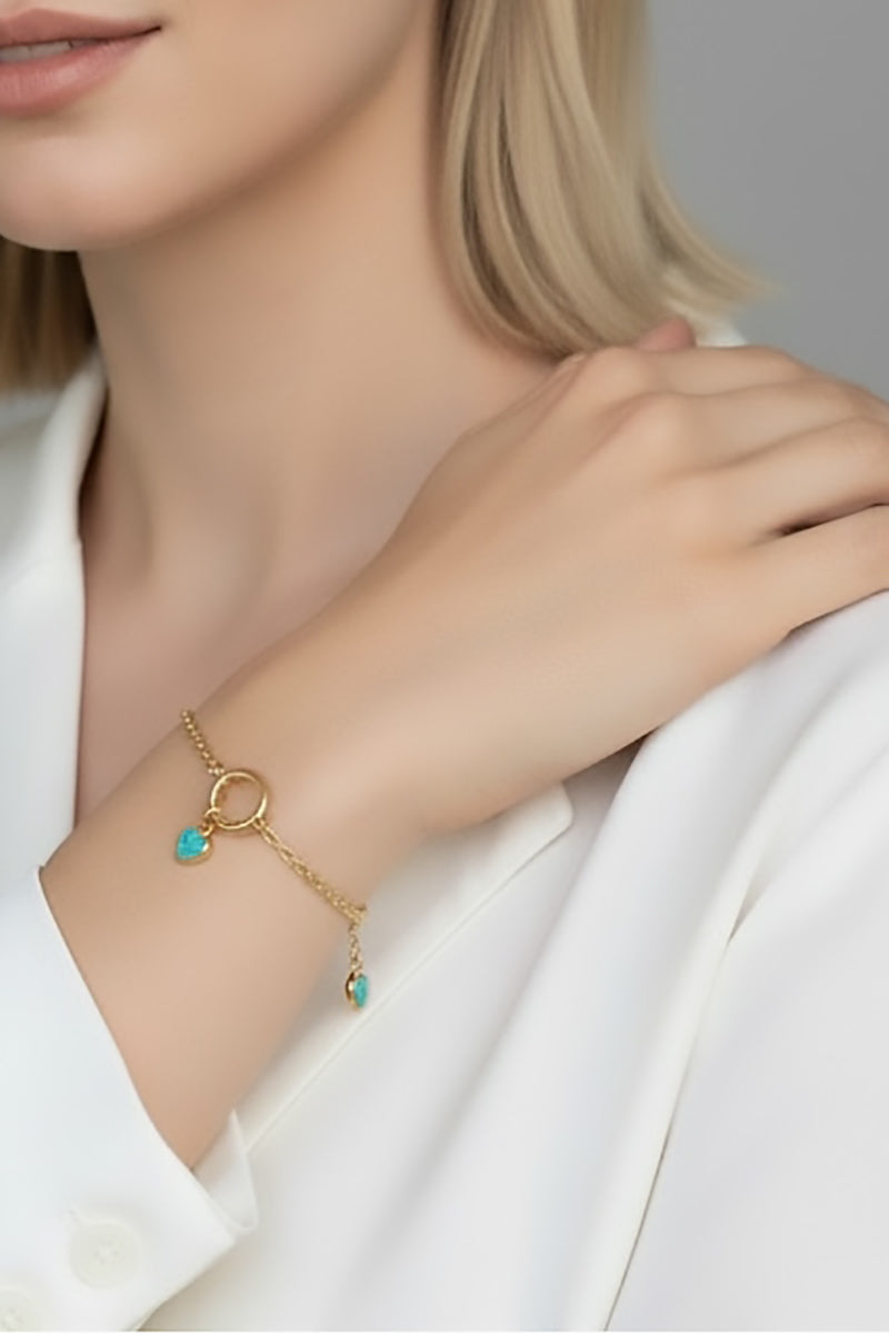 GoldFi - 18k Gold Filled Opal Heart Charms