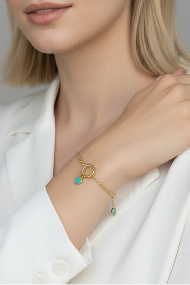 GoldFi - 18k Gold Filled Opal Heart Charms