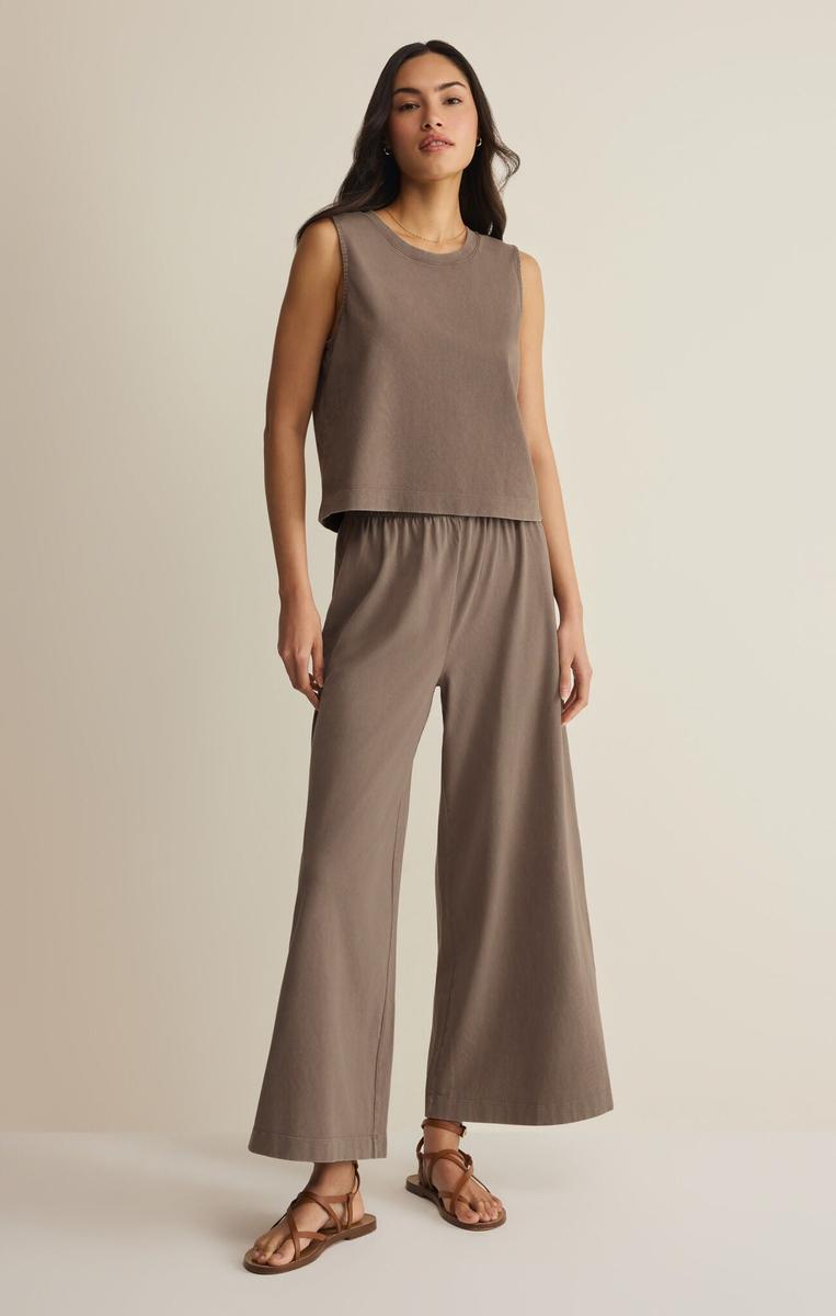 Z Supply - Scout Jersey Crop Flare Pant in Perfectly Taupe
