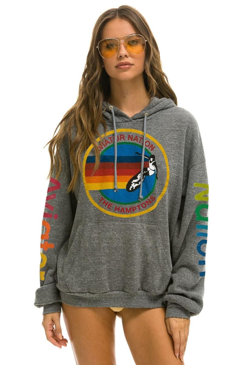AVIATOR NATION - Hamptons Relaxed Pullover Hoodie in Heather Gray