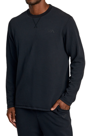 RVCA - C-Able Waffle Crew Long Sleeve T-Shirt in Black