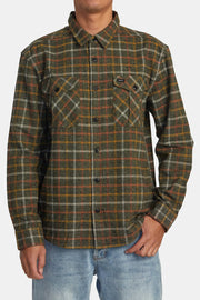 RVCA - Hughes Flannel Long Sleeve Shirt in Warm Grey
