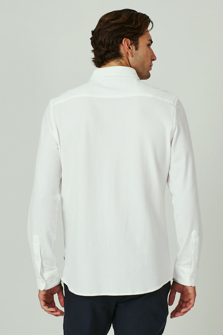 7DIAMONDS - Graham Long Sleeve Shirt in Ivory