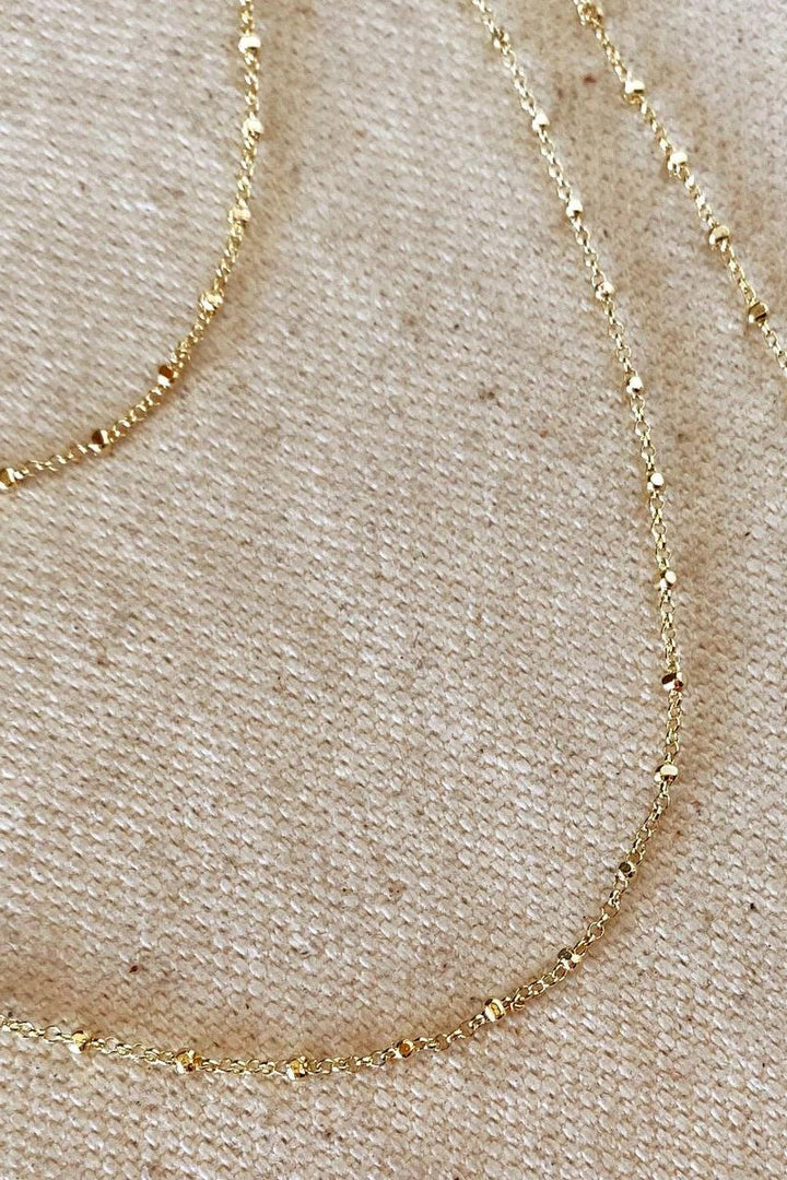 GoldFi - 18k Gold Filled 1mm Spaced Beaded Chain