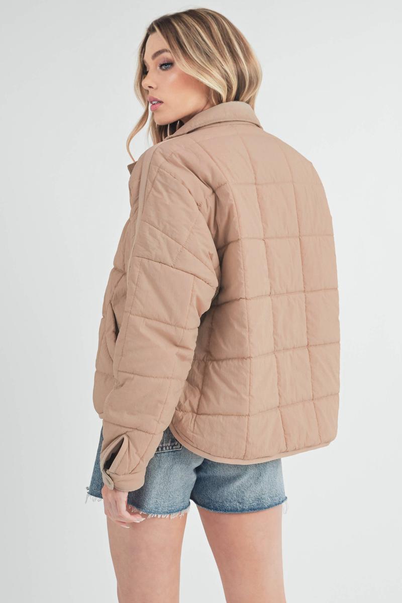 AEMI+CO - Bebe Puffer Jacket in Mauve Swoon