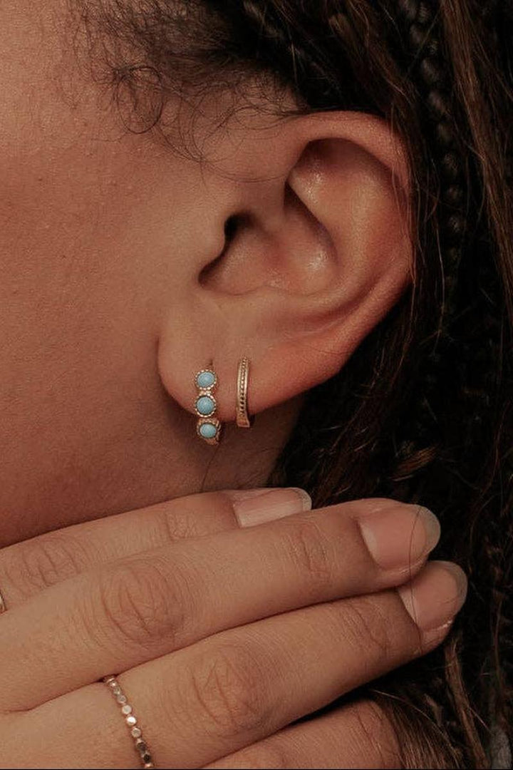 Mauve Jewelry Co. - Lainey Turquoise Hoops
