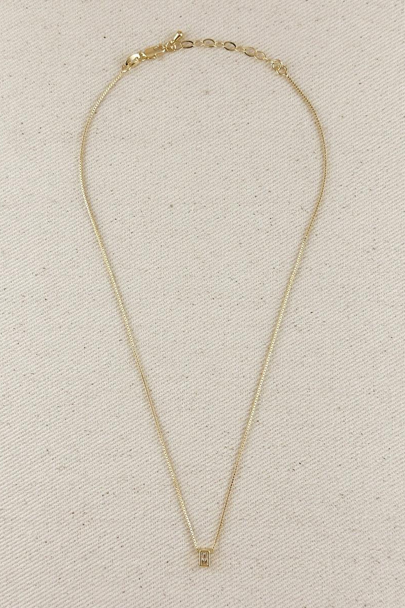 GoldFi - 18k Gold Filled Mini CZ Baguette Necklace