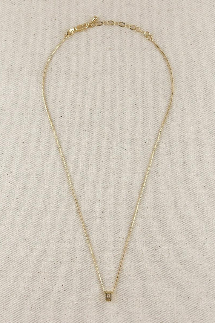 GoldFi - 18k Gold Filled Mini CZ Baguette Necklace
