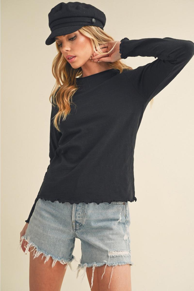 AEMI+CO - Gwen Baby Long Sleeve Tee in Black