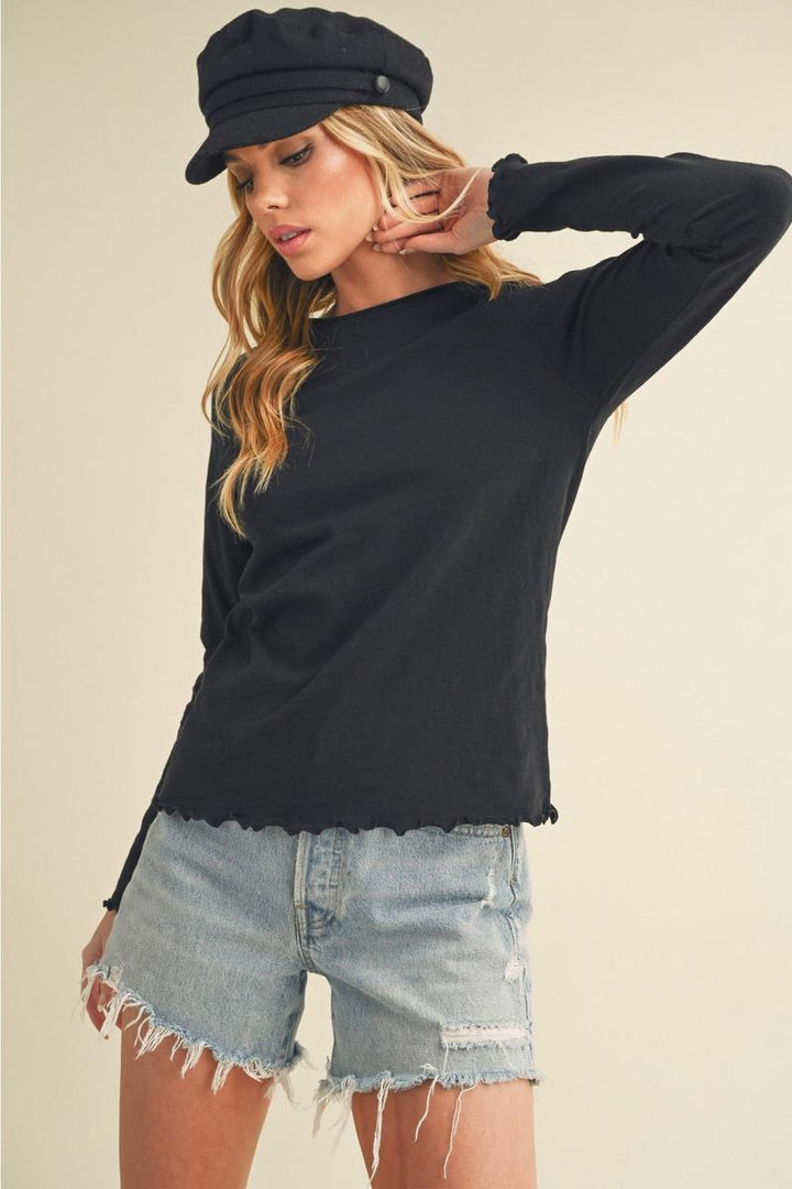 AEMI+CO - Gwen Baby Long Sleeve Tee in Black