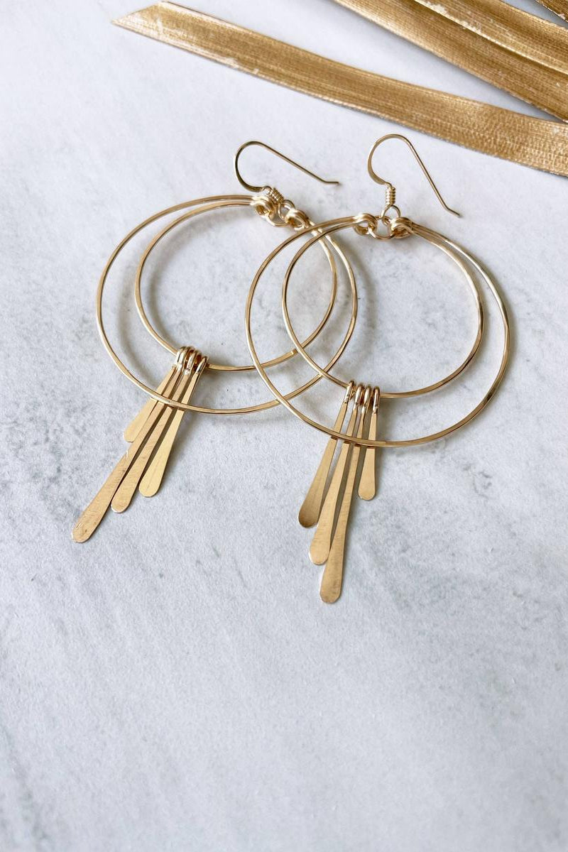 Quinn Sharp - Double Circle Hoop Metal Fringe | 14kt Gold Filled