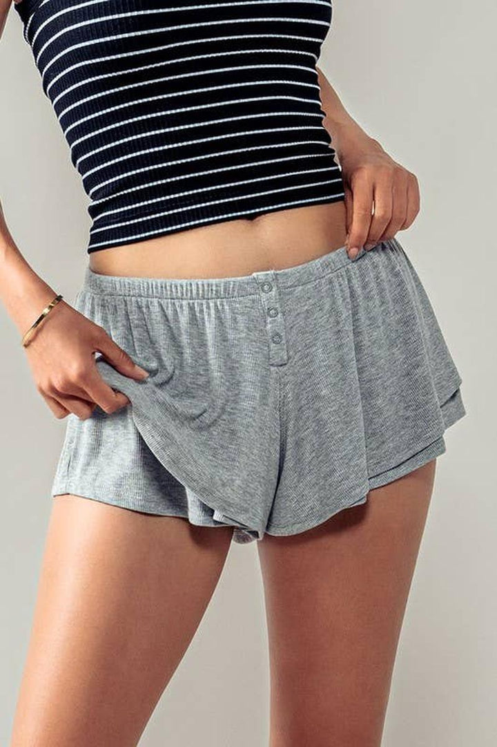 Urban Daizy - Bamboo Blend Ruffled Lounge Shorts