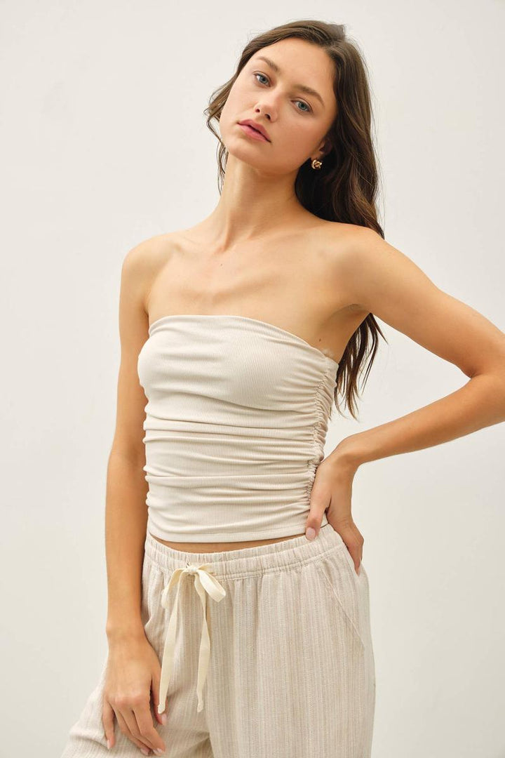 Be Cool - Jersey Ruched Crop Tube Top