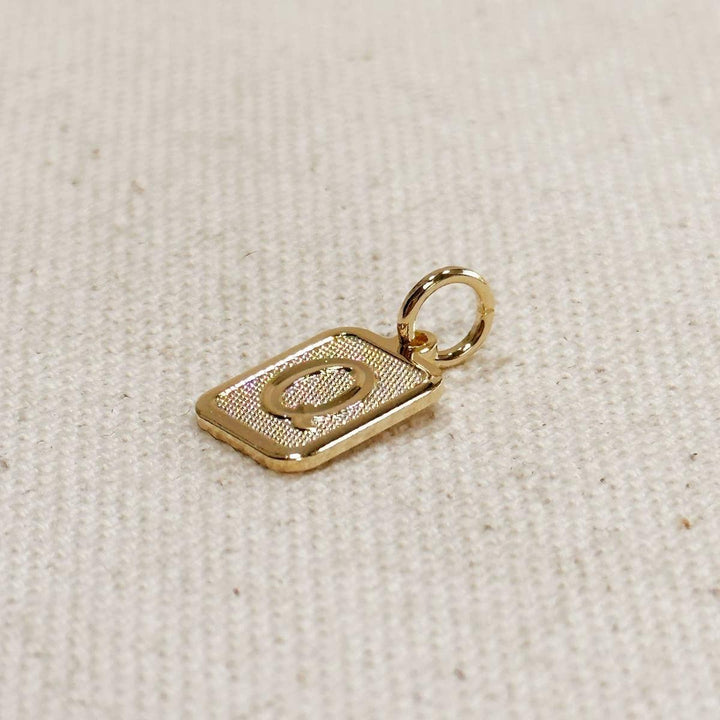 GoldFi - Textured Initial Plate Pendant in Gold Filled