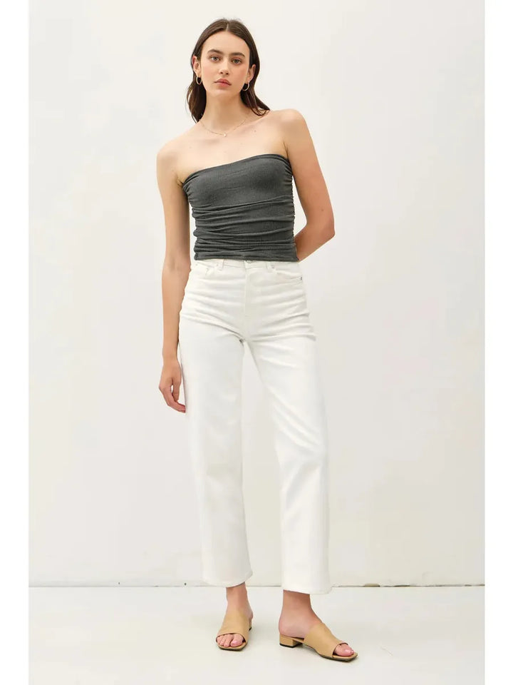 Be Cool - Jersey Ruched Crop Tube Top