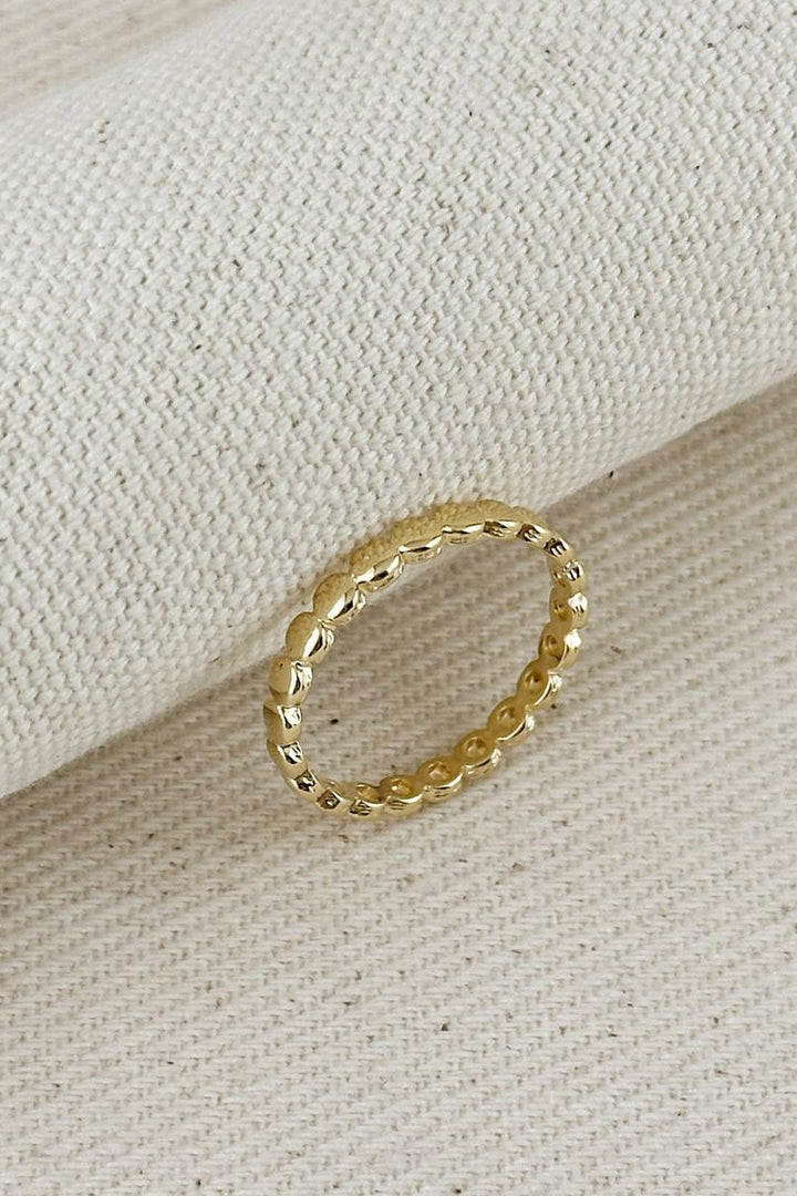 GoldFi - 18k Gold Filled Flat Beaded Band Ring