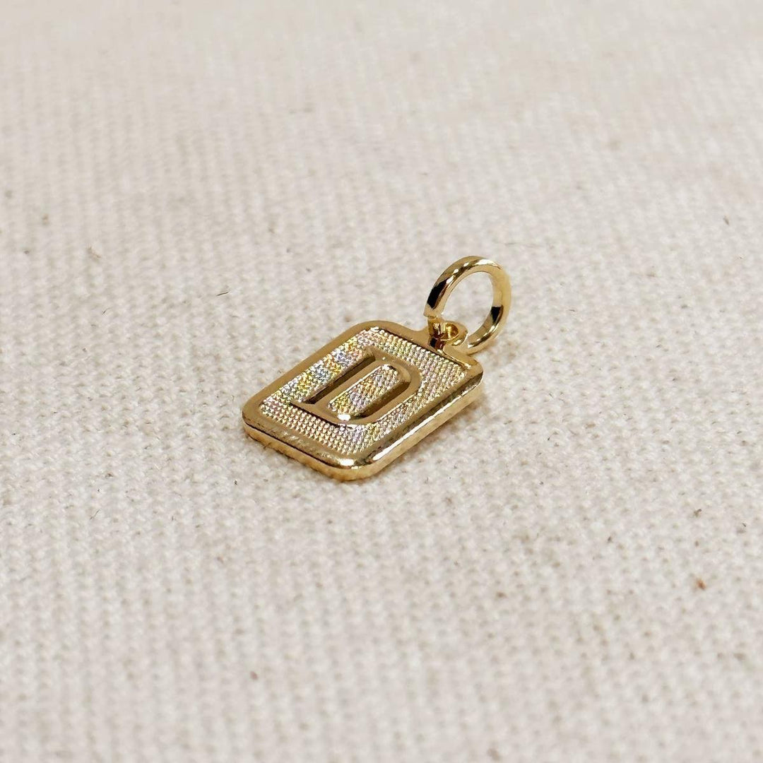 GoldFi - Textured Initial Plate Pendant in Gold Filled