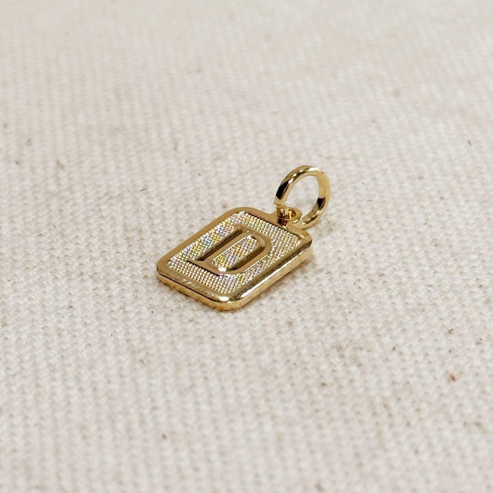 GoldFi - Textured Initial Plate Pendant in Gold Filled