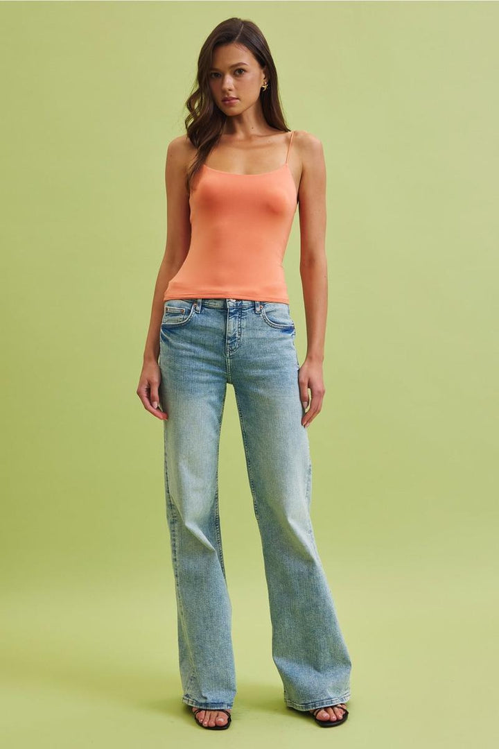 Be Cool - Basic Solid Cami in Orange Smoothie