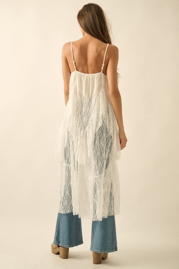 Promesa USA - Ruffled Lace Flyaway Maxi Cami Top