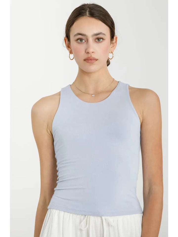 Be Cool - High Round Neck Full Length Basic Tank