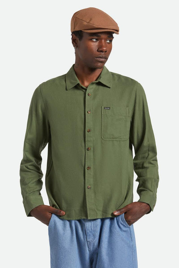 Brixton - Hasting Lightweight Ultra Soft Flannel in Wild Green
