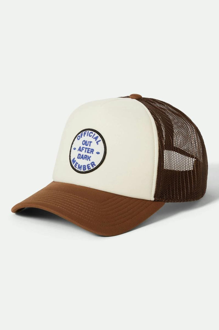 Brixton - Out After Dark NP HP Trucker Hat in Pinecone Brown / Whitecap